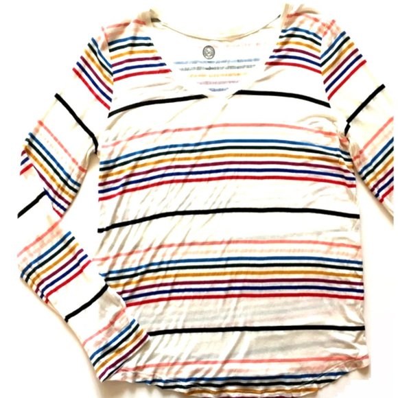SO Tops - *3/$30* SO Striped Rainbow Long Sleeve Tee